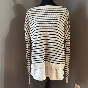 Polo by Ralph Lauren Black and White Striped Sweater